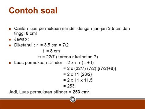 Formula Luas Permukaan Bulatan Rumus Tabung Volume Luas Permukaan