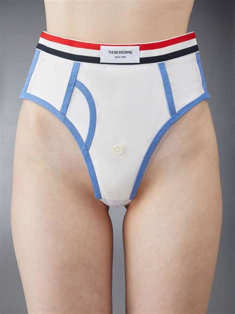 Oxford Stripe Waist Briefs Thom Browne