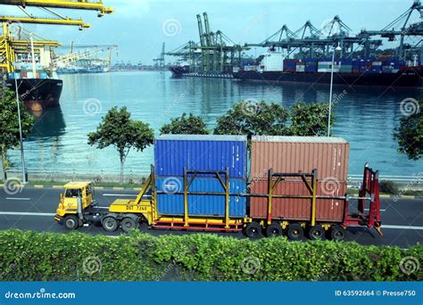 Asia Singapore Cargo Transport Editorial Stock Image Image Of