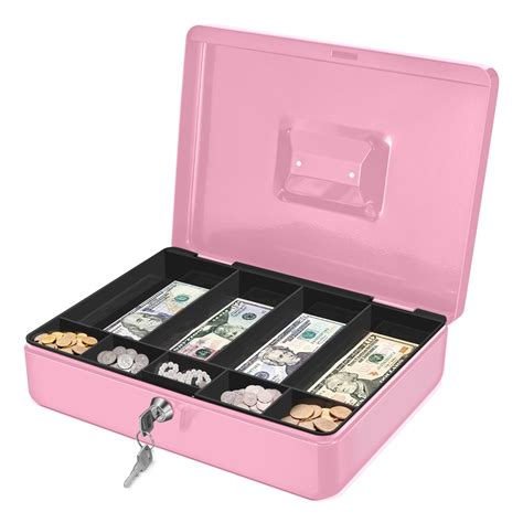 Buy Flexzion Cash Box With Money Tray And Lock Metal Cash Box For