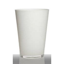 Vase à poser au sol en verre ANNA EARTH conique rond blanc 30cm Ø22cm