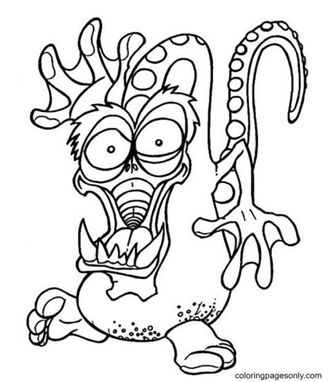 Monsters On Halloween Printable Coloring Page Free Printable Coloring