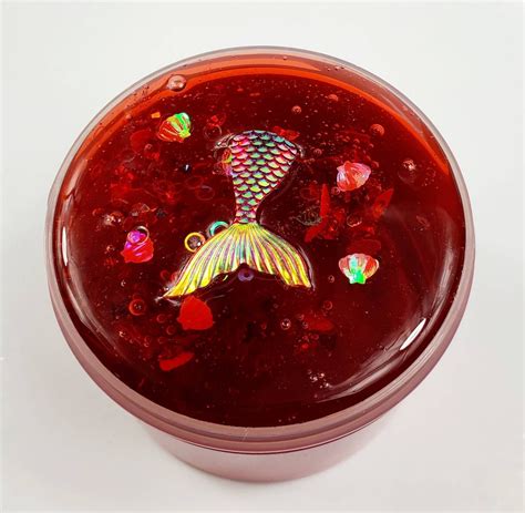 Red Tail Mermaid Clear Slime Mermaid Slime Scented Slime Etsy