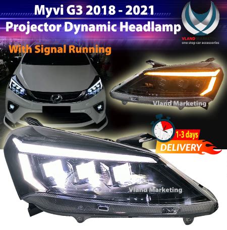 Perodua Myvi G Triple Led Projector Dynamic Headlamp With