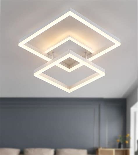 Meixisue Modern Led Square Dimmable Ceiling Light Fixture With Remote