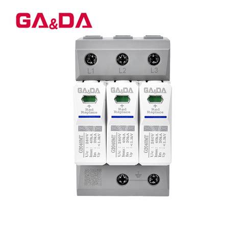 Gada Electric Surge Protector 3p 280v Ac Low Voltage Arrester Device Spd 20ka 40ka 120ka Surge