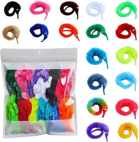 Amazon Comonc 100 Pcs Magic Twisty Worm Wiggly Twisty Fuzzy Worms