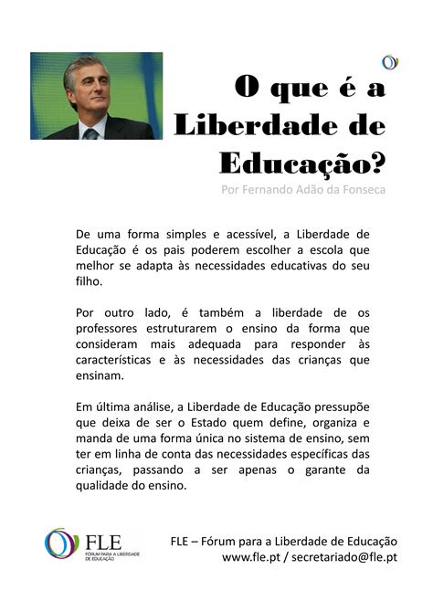 O Que A Liberdade De Educa O Por Fernando Ad O Da Fonseca Pdf