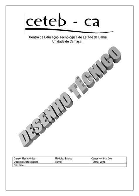 PDF Apostila Leitura E Interpreta O De Desenho T Cnico 2006 CA