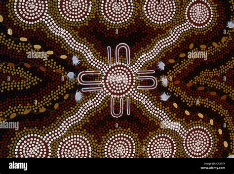 Arte Aborigen Dreamtime Con Pintura Acrílica Australia Central Fotografía De Stock Alamy