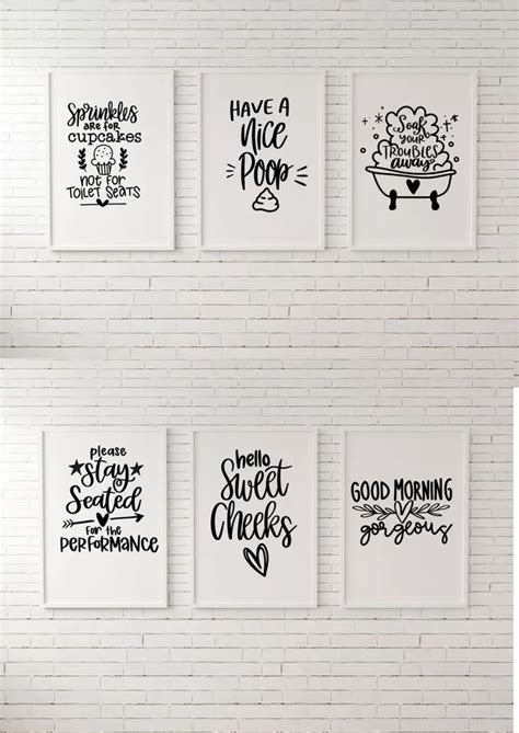Toilet Prints A4 Funny Quotes Wall Prints No Frame Toilet Humour