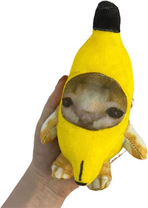 Weightedplush Cute Banana Cat Plush With Sound Funny Happy