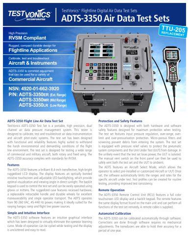 ADTS 3350 Testvonics PDF Catalogs Technical Documentation Brochure