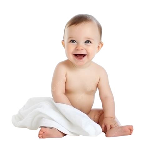 Sweet Little Baby Sitting Isolated On White Background Transparent