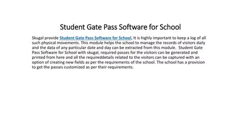 Ppt Student Gate Pass Software For School Powerpoint Presentation