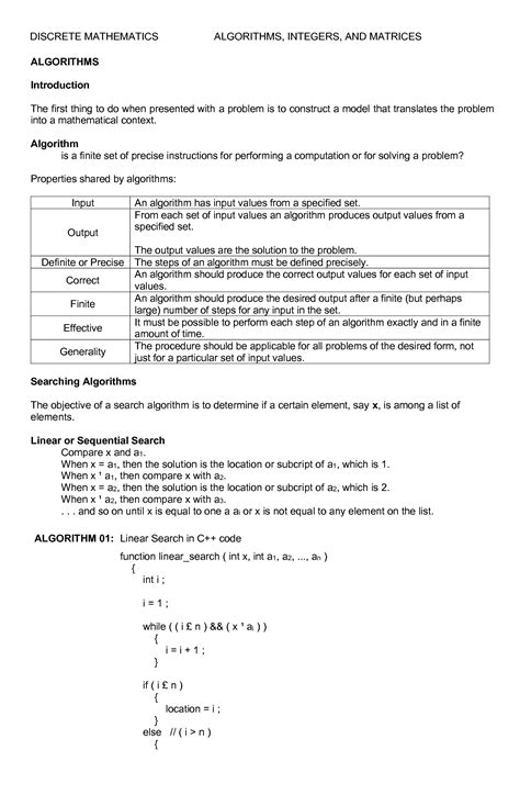 SOLUTION: Discrete mathematics algorithms integers and matrices - Studypool