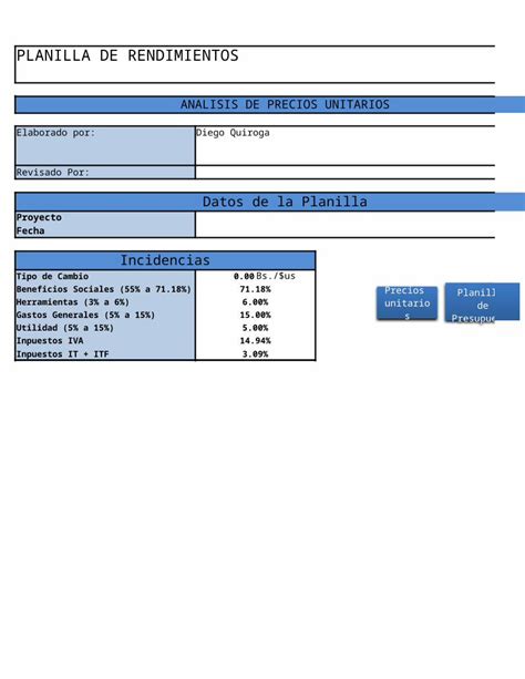 XLSX PLANILLA TIPO De Rendimientos DOKUMEN TIPS