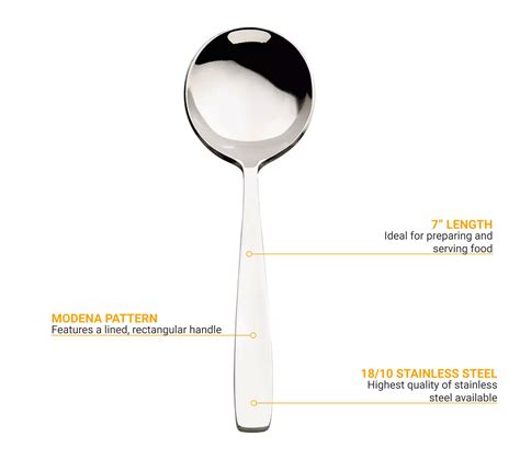 Browne 503013 7 Soup Spoon With 18 10 Stainless Grade Modena Pattern