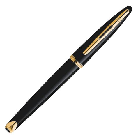 Waterman Carene Rollerball Pen Black Sea Gold Trim S0700360 The