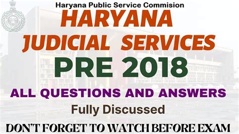 Hjs 2018 Haryana Judicial Services Pre Exam 2018 Fully Discussed