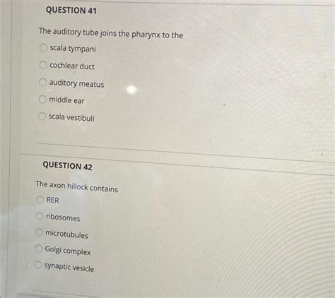 Solved Question The Auditory Tube Joins The Pharynx To Chegg