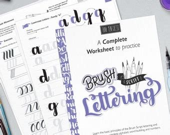 Learn Brush Lettering With A Complete Practice Guide Etsy