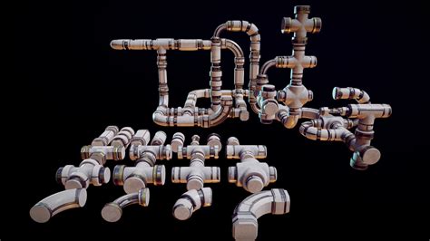 Techlab Modular Scifi Pipes Download Free 3d Model By Toomanydemons