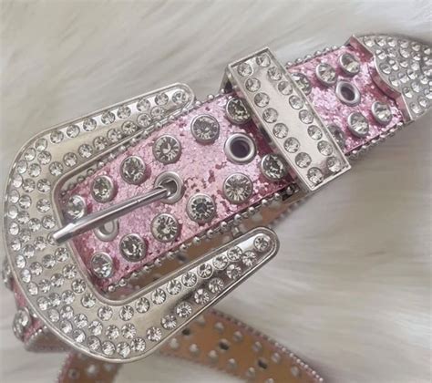 Pink Y2k Belt Kawaii Belts Rhinestone Belts Grunge Belts Goth