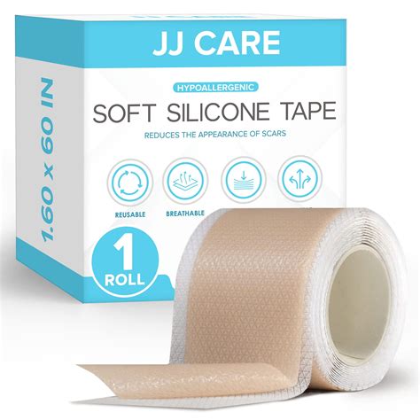 Jj Care Soft Silicone Tape 1 6” X 60” Flexible Silicone Scar Tape Medical Grade Silicone