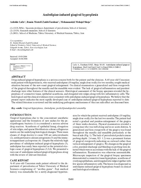 Amlodipine-Induced Gingival Hyperplasia | Periodontology | Dentistry