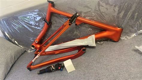 UD Brilhante Cor Laranja MTB Carbono Bicicleta Quadro Suspens O