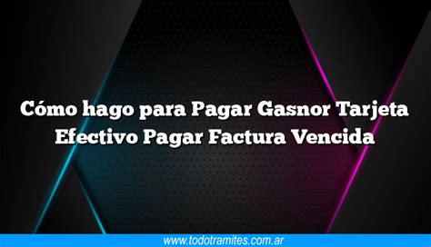 C Mo Hago Para Pagar Gasnor Tarjeta Efectivo Pagar Factura Vencida