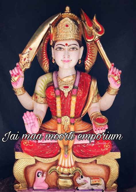 White Hindu Marble Painted Santoshi Mata Statue For Temple Size