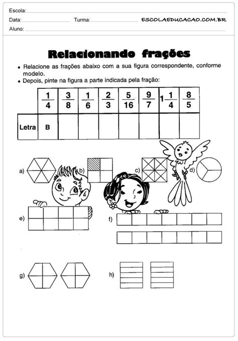 Atividades Com Frações Para O 4º Ano Atividade De Matemática Escola