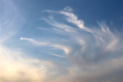 Afterglow With Cirrus Clouds And Saharan Dust In The Air In Autumn