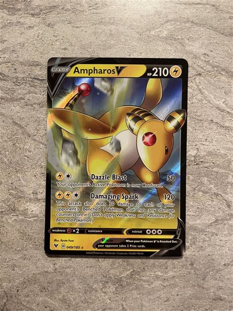 Ampharos V Ultra Rare Vivid Voltage Pokemon Tcg Ebay