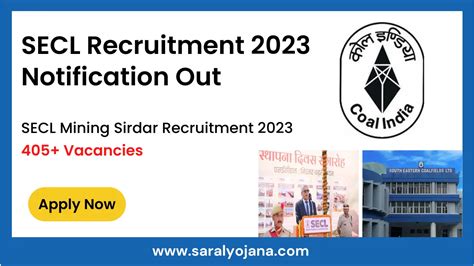 SECL Mining Sirdar Recruitment 2023 Notification Out Apply Now