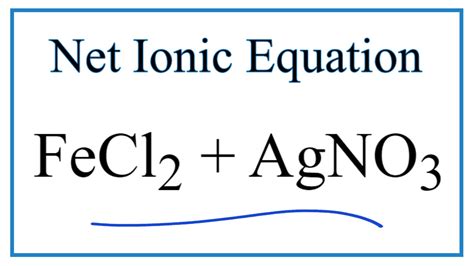 How To Write The Net Ionic Equation For Fecl2 Agno3 Fe No3 2 Agcl Youtube