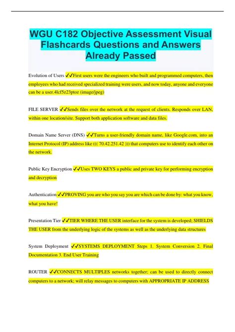 Wgu C Objective Assessment Visual Flashcards Questions And Answers