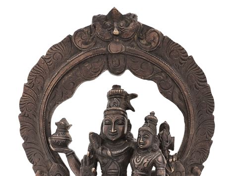 10 Lord Shiva With Parvati Seated On Kirtimukha Prabhawali Throne