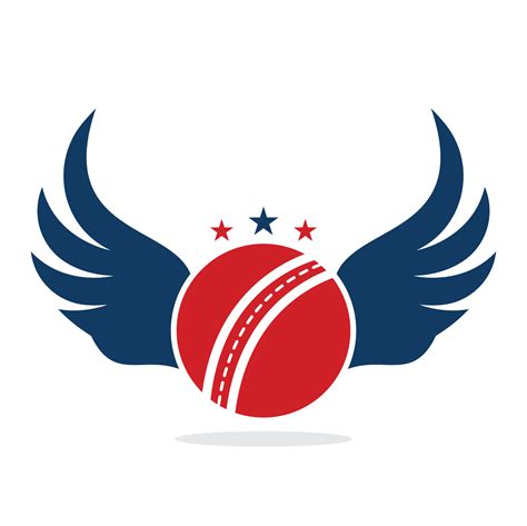 Cricket Sports Vector Logo Design Template Cricket Ball With Wings