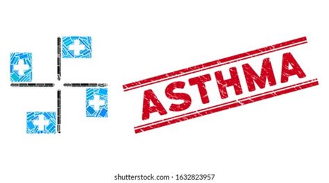 Mosaic Hospital Flags Pictogram Red Asthma Stock Vector Royalty Free 1632823957 Shutterstock