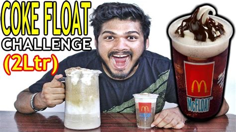 Largest Mcdonalds Coke Float Challenge 2 Litres Of Coke Float Food