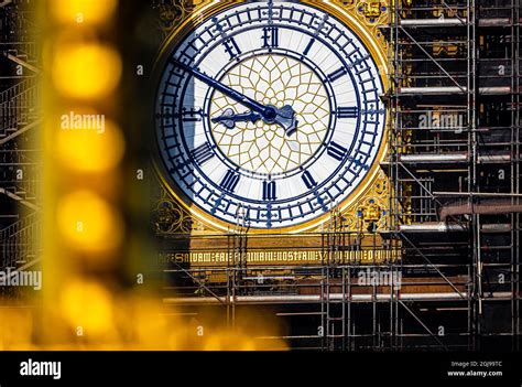 The Big Ben Clock Tower Restored With Dials And Clock Hands Repainted