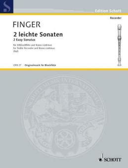 Zwei Leichte Sonaten Von Gottfried Finger Blockfl Te Noten