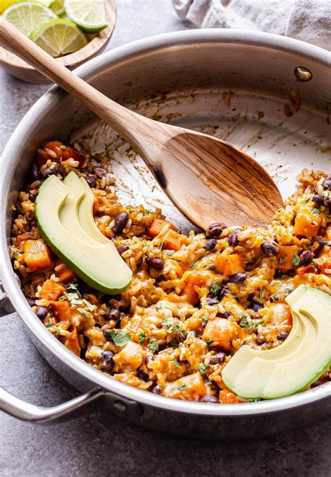 Southwest Sweet Potato Black Bean And Rice Skillet Recipe Runner