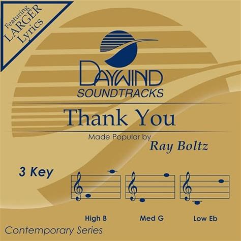 Ray Boltz Thank You Sound Track Music