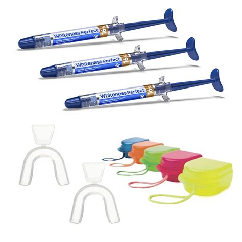 Kit Clareador Dental 3 Seringa Whiteness Perfect 2 Placa Silicone