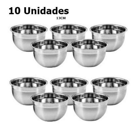 Conjunto Jogo Tigela Bowl Aço Inox Sobremesa Sopa 10 Peças OKABOX