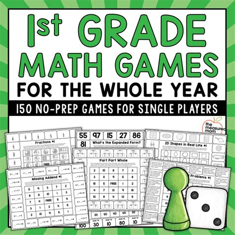 First Grade No Prep Math Games For The Year The Measured Mom